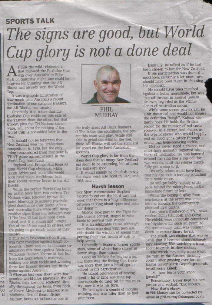 2003 Rugby WC Unsure